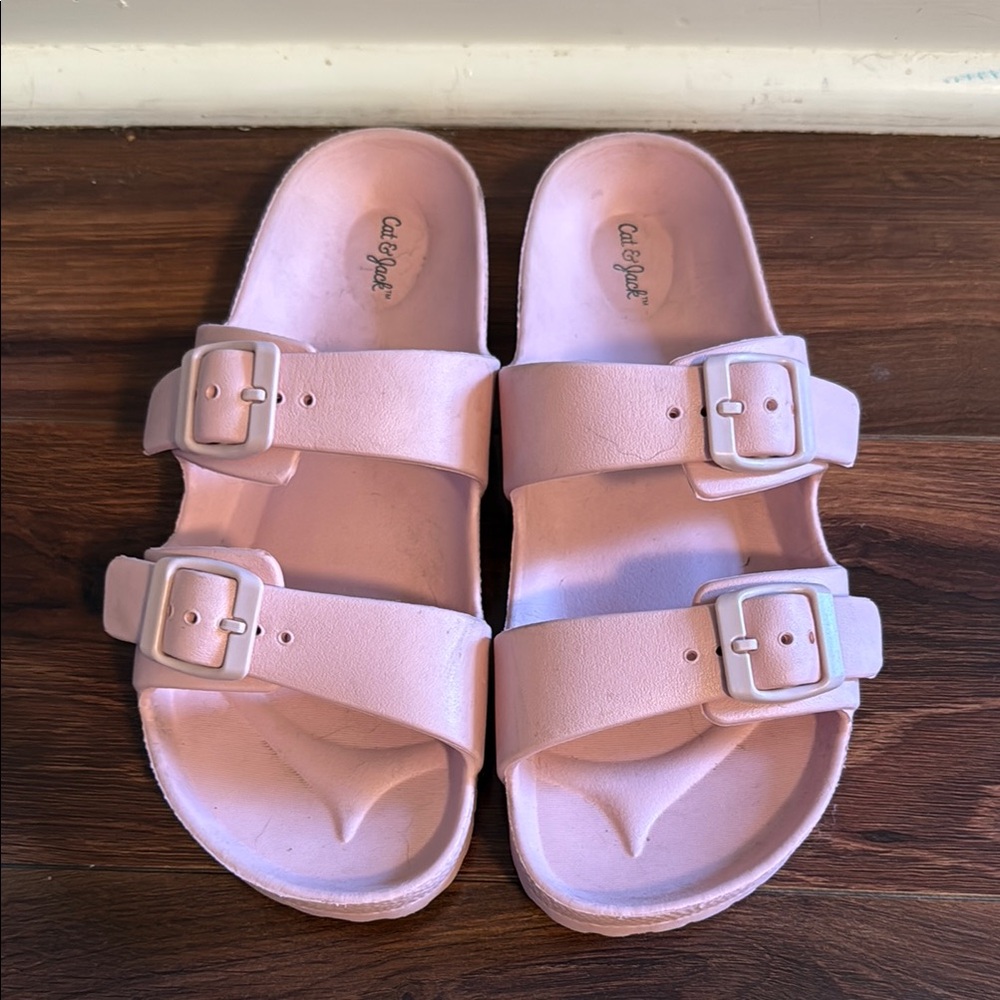 Cat & Jack Pink Slide Sandals with Buckle Straps